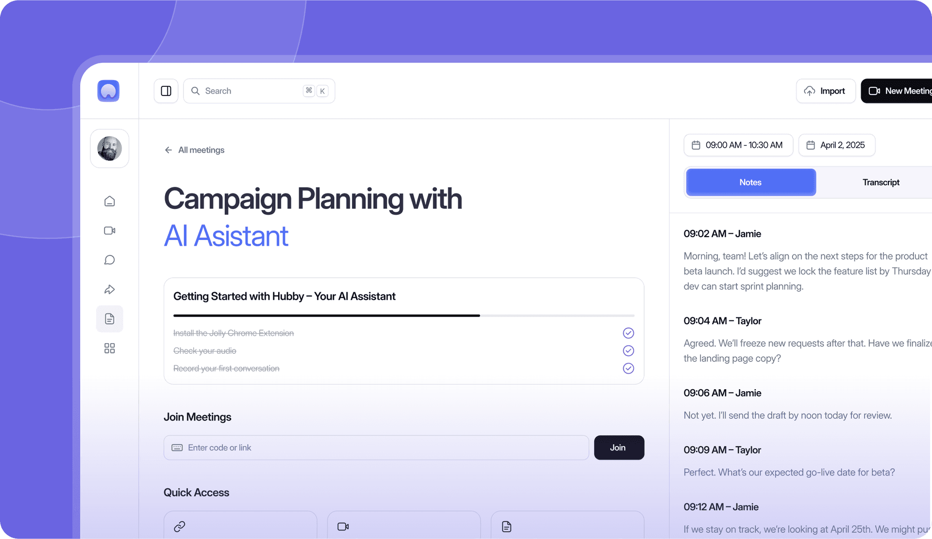 ai-powered notetaker - record. transcribe. execute.